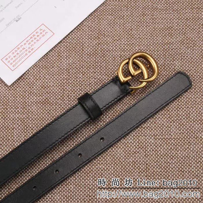 古馳CUCCI 經典款式小牛皮暗紋雙G商務休閒板扣皮帶 男女同款 GHG1643